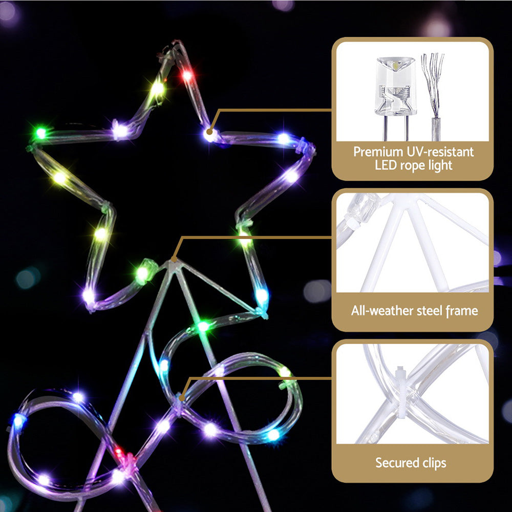 1.7M Christmas Tree 230 LED RGB Motif Lights Jingle Jollys - VogueDecor.au